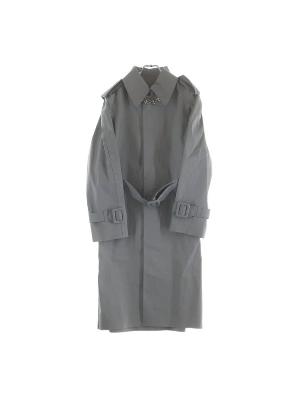 Balenciaga Chain Decoration Soutien Collar Coat Gray